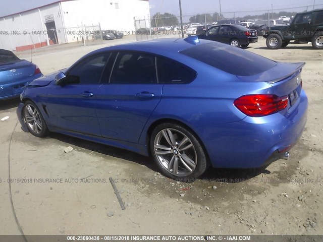 WBA4B1C58FD418345 - 2015 BMW 435 I/GRAN COUPE BLUE photo 3