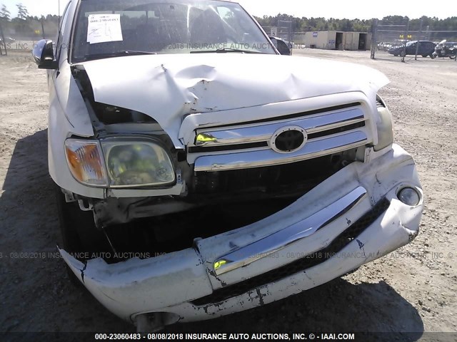 5TBRU34126S483411 - 2006 TOYOTA TUNDRA ACCESS CAB SR5 WHITE photo 6