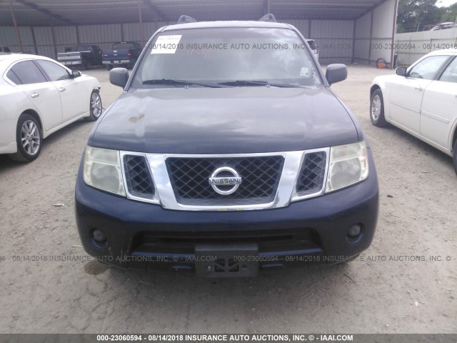 5N1AR18UX8C617015 - 2008 NISSAN PATHFINDER S/LE/SE BLUE photo 6