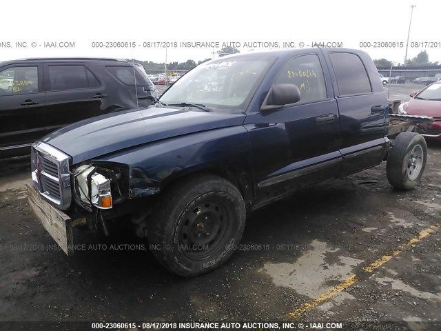 1D7HW48N36S641333 - 2006 DODGE DAKOTA QUAD SLT BLUE photo 2