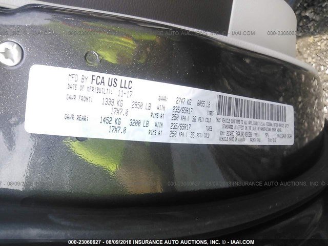 2C4RC1BG4JR149128 - 2018 CHRYSLER PACIFICA TOURING L Մոխրագույն լուսանկար 9