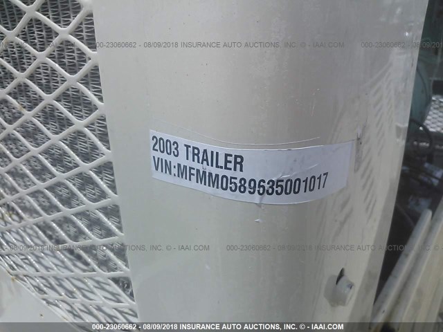 MFMM0589635001017 - 1990 GENERATOR TRAILER  BEIGE photo 9