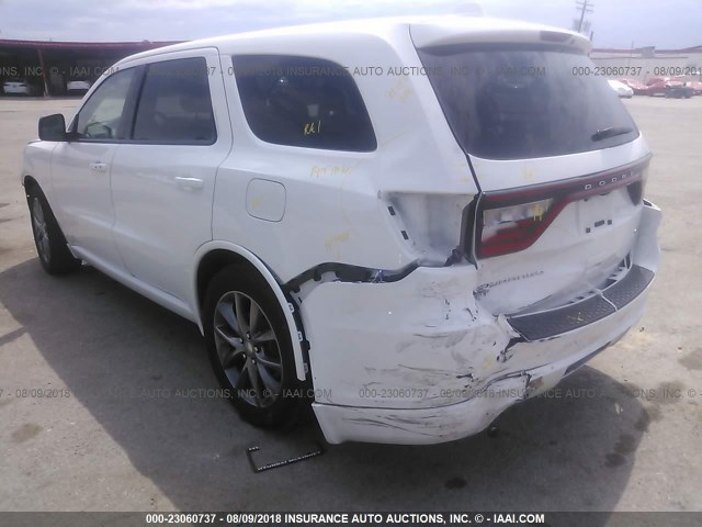 1C4RDHDG0HC814063 - 2017 DODGE DURANGO GT WHITE photo 3