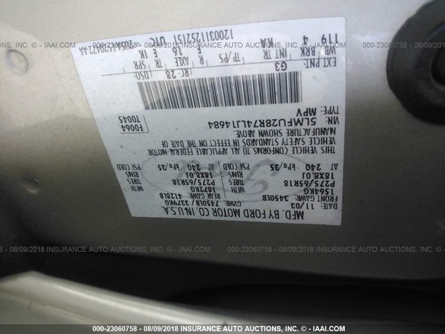 5LMFU28R74LJ14684 - 2004 LINCOLN NAVIGATOR GOLD photo 9