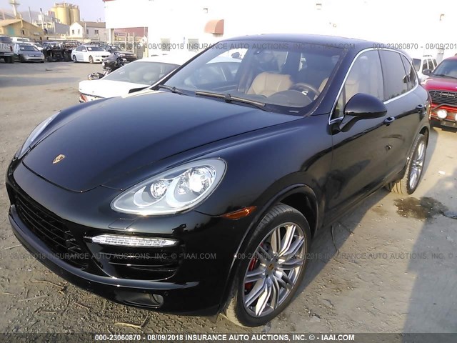 WP1AC2A27ELA87861 - 2014 PORSCHE CAYENNE TURBO BLACK photo 2