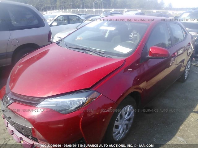 5YFBURHE0HP638137 - 2017 TOYOTA COROLLA L/LE/XLE/SE/XSE RED photo 2