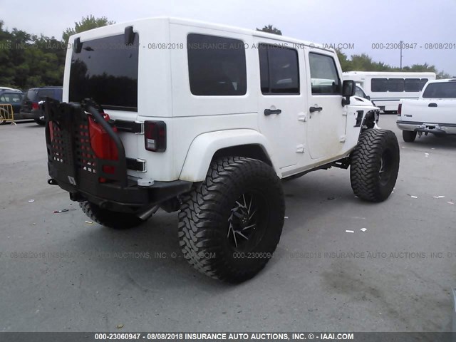 1J4GA39188L504888 - 2008 JEEP WRANGLER UNLIMITE X WHITE photo 4