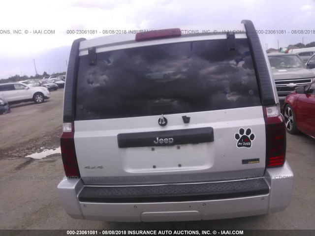 1J8HG48PX7C601098 - 2007 JEEP COMMANDER SILVER photo 6