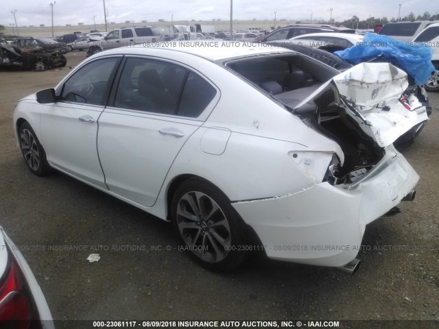 1HGCR2F58DA274310 - 2013 HONDA ACCORD SPORT WHITE photo 3