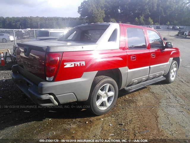 3GNEC13T42G217582 - 2002 CHEVROLET AVALANCHE C1500 RED photo 4