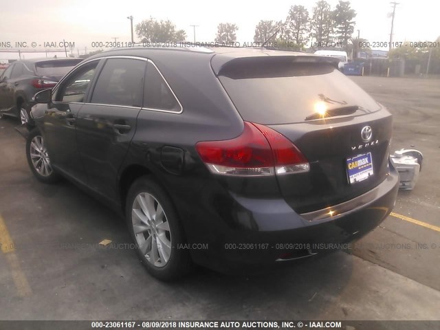 4T3ZA3BBXEU087476 - 2014 TOYOTA VENZA LE/XLE BLACK photo 3