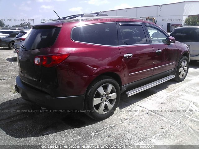 1GNKVLED3BJ275633 - 2011 CHEVROLET TRAVERSE LTZ RED photo 4