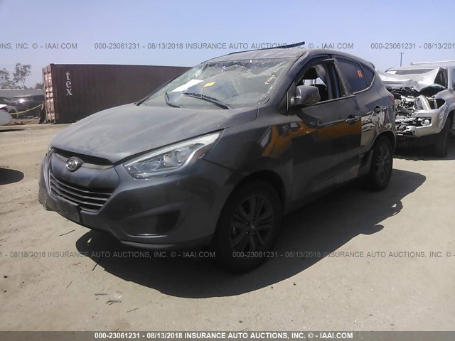 KM8JT3AF5EU948275 - 2014 HYUNDAI TUCSON GRAY photo 2