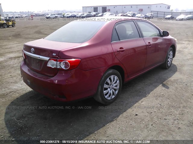 2T1BU4EE6CC832686 - 2012 TOYOTA COROLLA S/LE RED photo 4