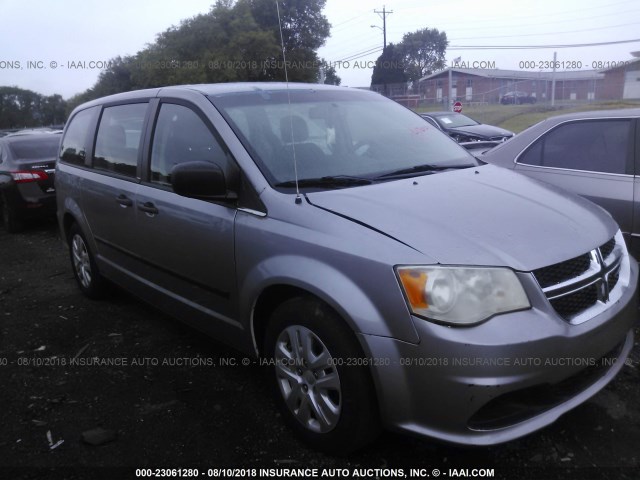 2C4RDGBG9ER105373 - 2014 DODGE GRAND CARAVAN SE SILVER photo 1