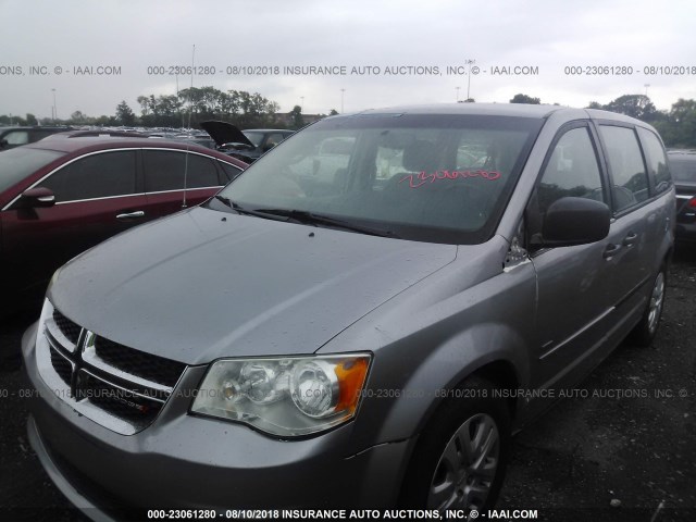 2C4RDGBG9ER105373 - 2014 DODGE GRAND CARAVAN SE SILVER photo 2