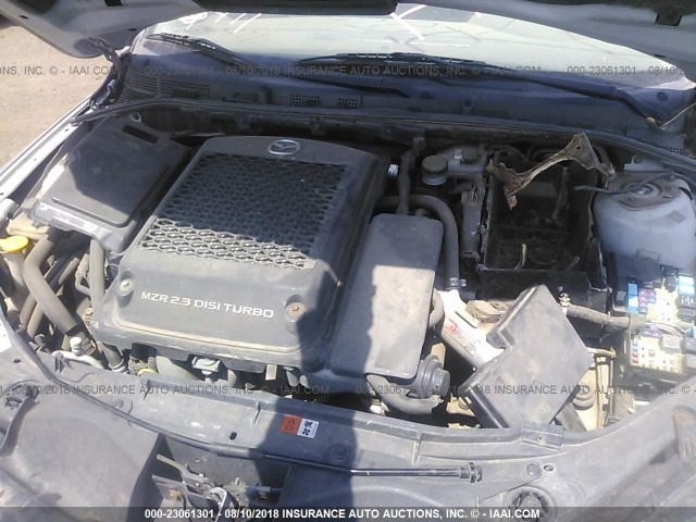 JM1BK34L471629144 - 2007 MAZDA SPEED 3 SILVER photo 10