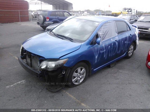 2T1BU4EE1AC500796 - 2010 TOYOTA COROLLA S/LE/XLE BLUE photo 2