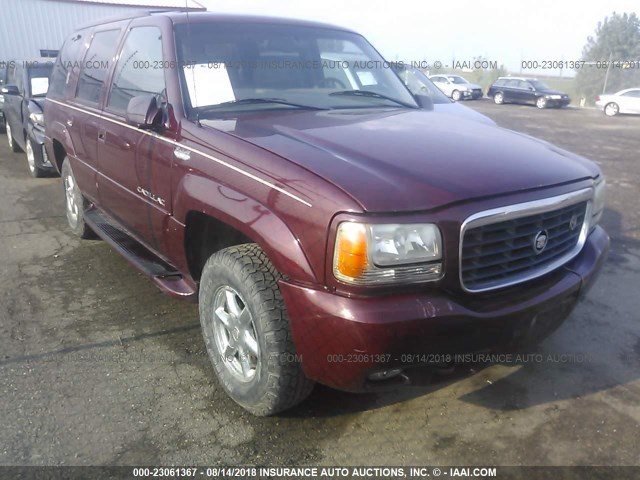 1GYEK13R2YR136910 - 2000 CADILLAC ESCALADE MAROON photo 1