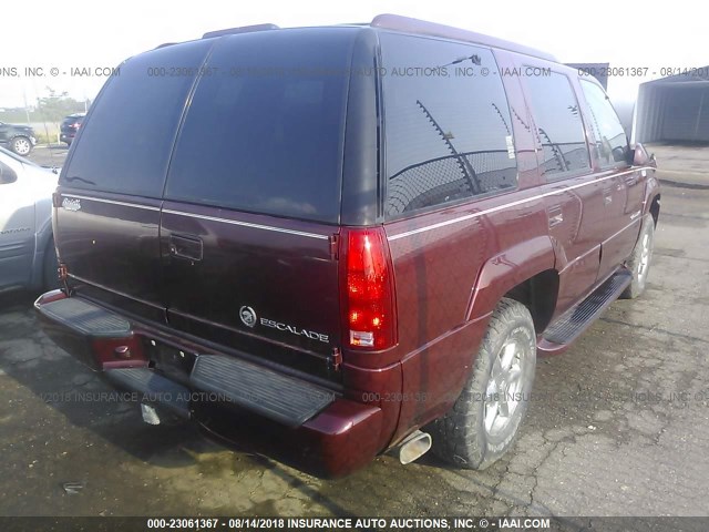 1GYEK13R2YR136910 - 2000 CADILLAC ESCALADE MAROON photo 4