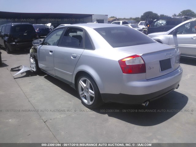 WAUJC68E43A291161 - 2003 AUDI A4 1.8T SILVER photo 3