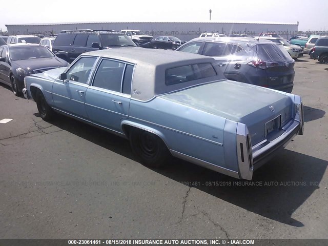 1G6DW51Y0J9707021 - 1988 CADILLAC BROUGHAM BLUE photo 3