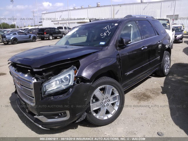 1GKKRTKD0FJ164694 - 2015 GMC ACADIA DENALI PURPLE photo 2