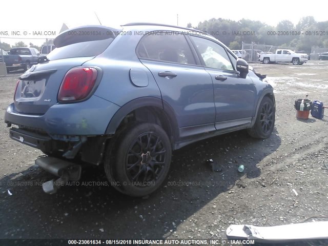 ZFBCFYCB4HP622209 - 2017 FIAT 500X TREKKING BLUE photo 4