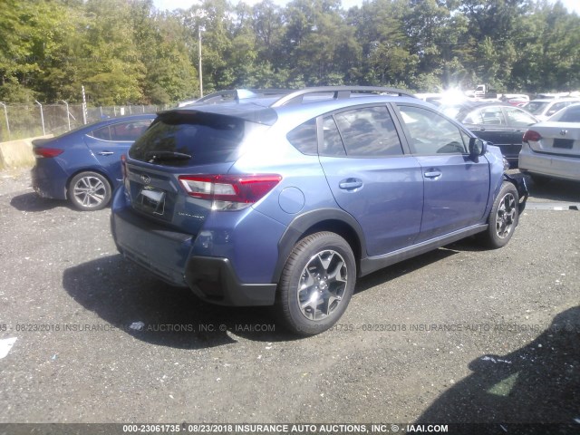 JF2GTABC1JH310911 - 2018 SUBARU CROSSTREK PREMIUM BLUE photo 4