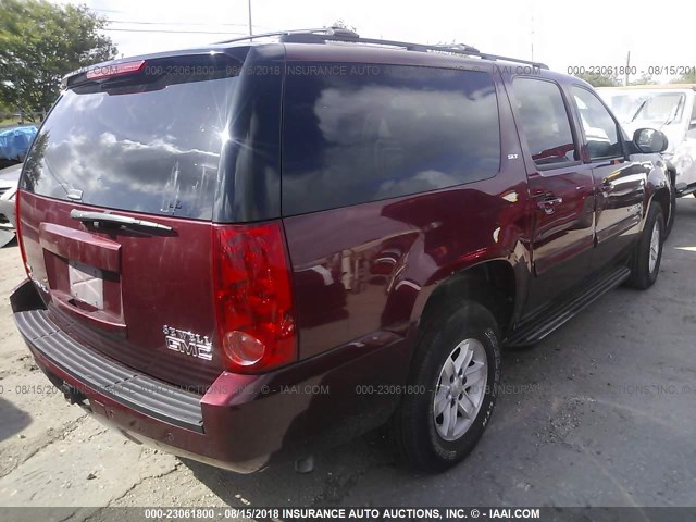 1GKFK16338R150191 - 2008 GMC YUKON XL K1500 BURGUNDY photo 4