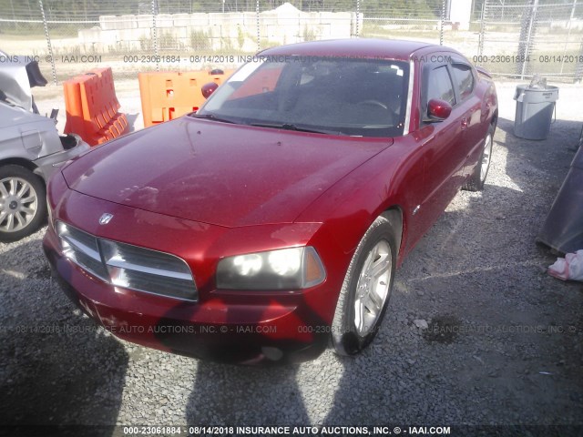 2B3KA53H06H354000 - 2006 DODGE CHARGER R/T RED photo 2