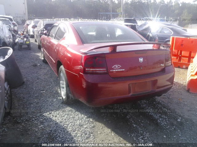 2B3KA53H06H354000 - 2006 DODGE CHARGER R/T RED photo 3