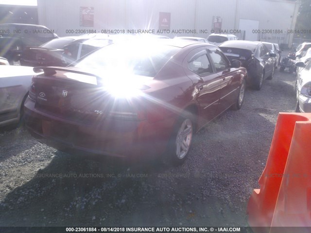 2B3KA53H06H354000 - 2006 DODGE CHARGER R/T RED photo 4