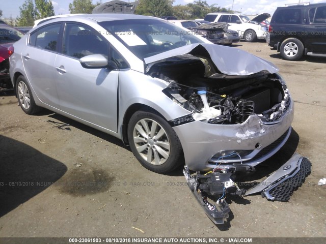 KNAFX4A82E5085948 - 2014 KIA FORTE EX SILVER photo 1