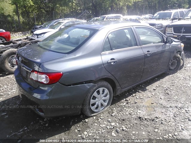 2T1BU4EE7DC030181 - 2013 TOYOTA COROLLA S/LE GRAY photo 4