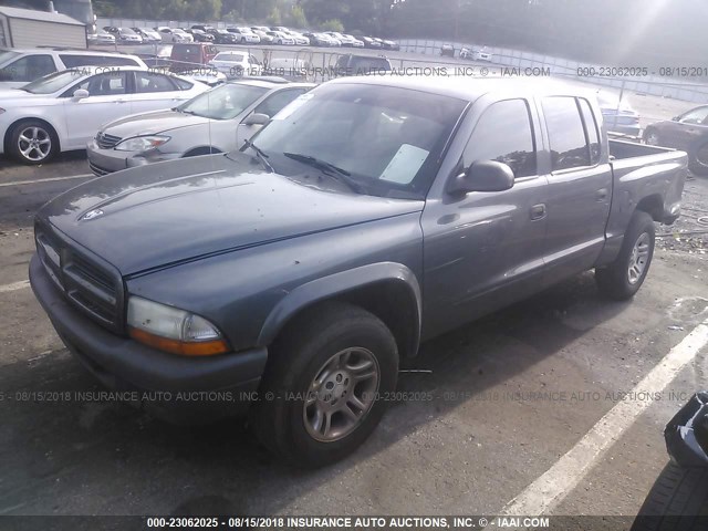 1D7HL38XX3S381383 - 2003 DODGE DAKOTA QUAD SPORT GRAY photo 2