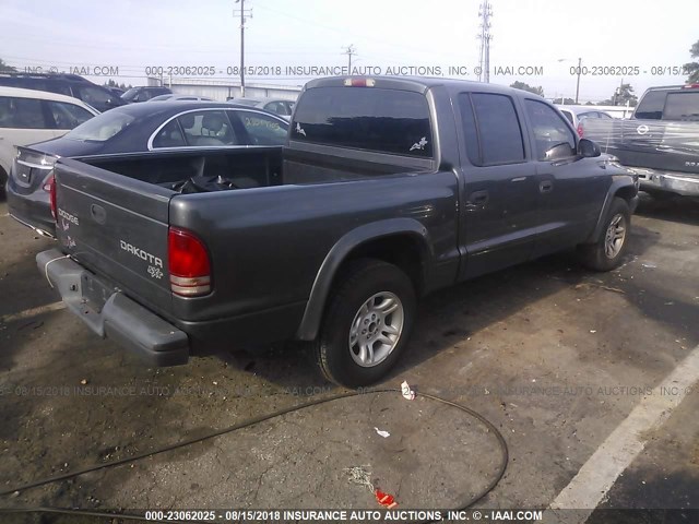 1D7HL38XX3S381383 - 2003 DODGE DAKOTA QUAD SPORT GRAY photo 4