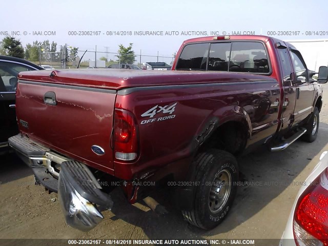 1FTSX31L51ED91293 - 2001 FORD F350 SRW SUPER DUTY BURGUNDY photo 4