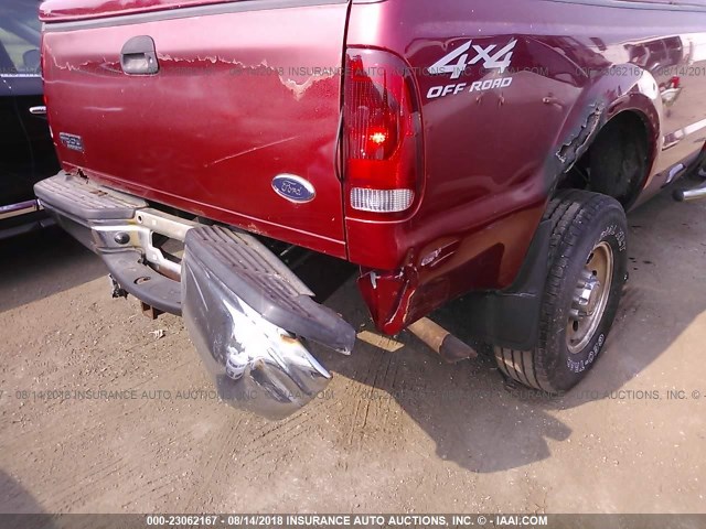 1FTSX31L51ED91293 - 2001 FORD F350 SRW SUPER DUTY BURGUNDY photo 6