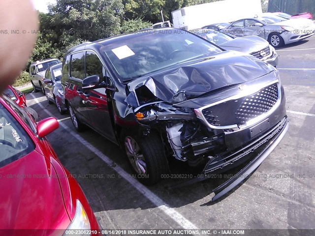 KNDMC5C11F6054262 - 2015 KIA SEDONA EX/SX BLACK photo 1