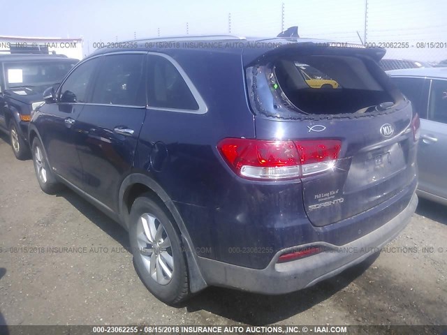 5XYPGDA37GG149083 - 2016 KIA SORENTO LX/L Dark Blue photo 3