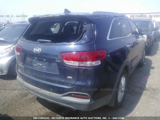 5XYPGDA37GG149083 - 2016 KIA SORENTO LX/L Dark Blue photo 4