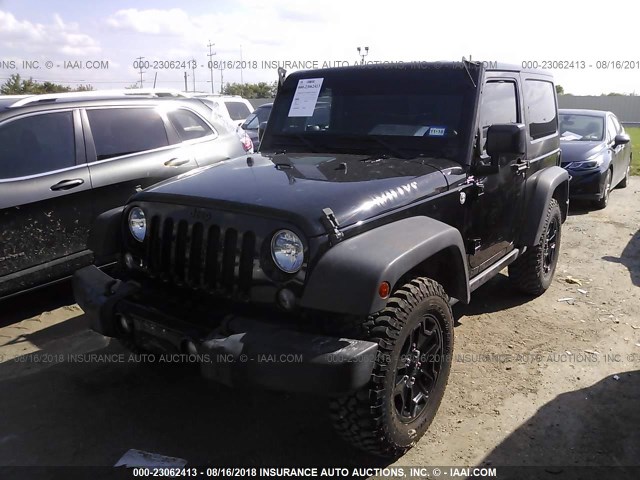 1C4AJWAG2FL589852 - 2015 JEEP WRANGLER SPORT BLACK photo 2