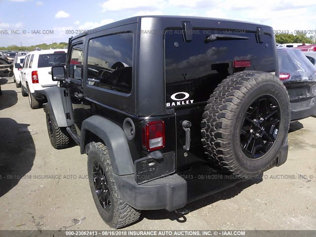 1C4AJWAG2FL589852 - 2015 JEEP WRANGLER SPORT BLACK photo 3