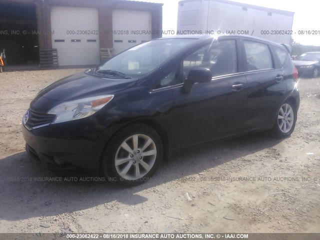 3N1CE2CP7EL389235 - 2014 NISSAN VERSA NOTE S/S PLUS/SV/SL BLACK photo 2