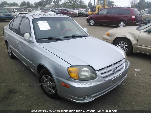 KMHCG45C23U463804 - 2003 HYUNDAI ACCENT GL SILVER photo 1