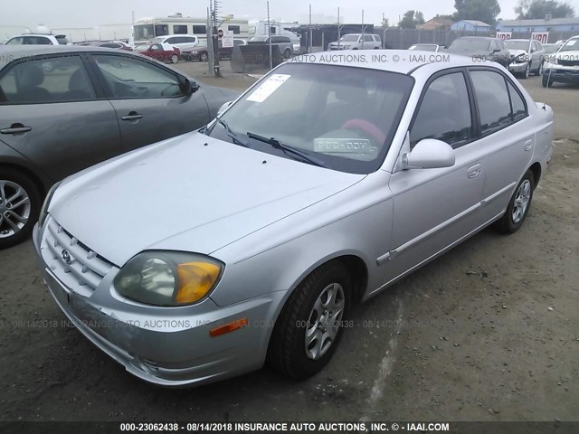 KMHCG45C23U463804 - 2003 HYUNDAI ACCENT GL SILVER photo 2