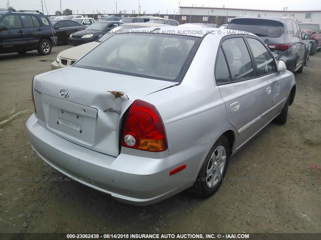 KMHCG45C23U463804 - 2003 HYUNDAI ACCENT GL SILVER photo 4