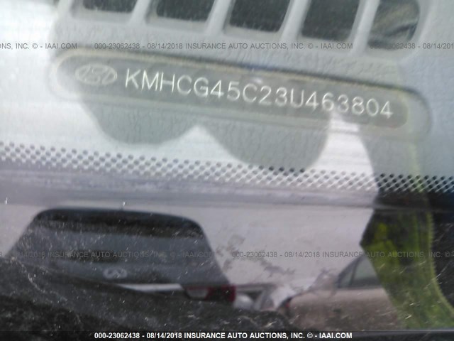 KMHCG45C23U463804 - 2003 HYUNDAI ACCENT GL SILVER photo 9