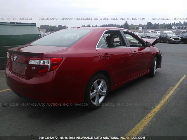 4T1BF1FK3EU738604 - 2014 TOYOTA CAMRY L/SE/LE/XLE 红色 照片 4